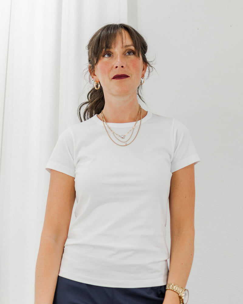 Pima Crew Tee - White