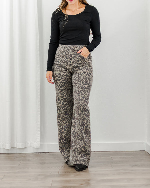 Cheetah Flare Jeans