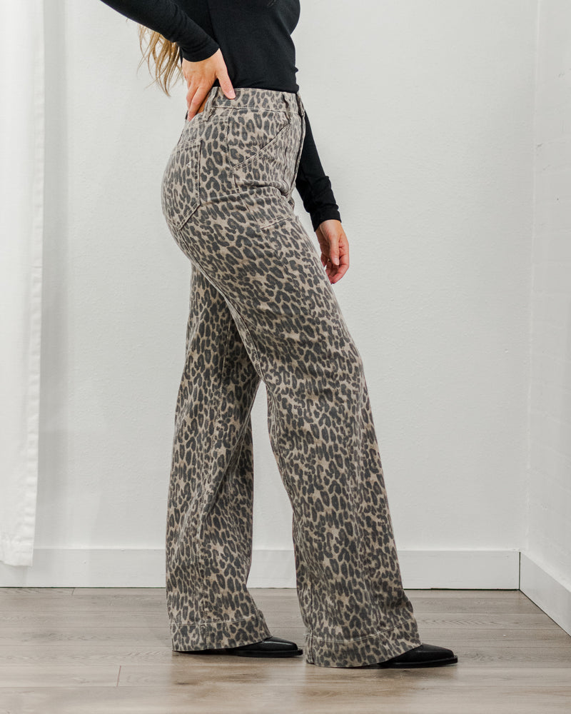 Cheetah Flare Jeans