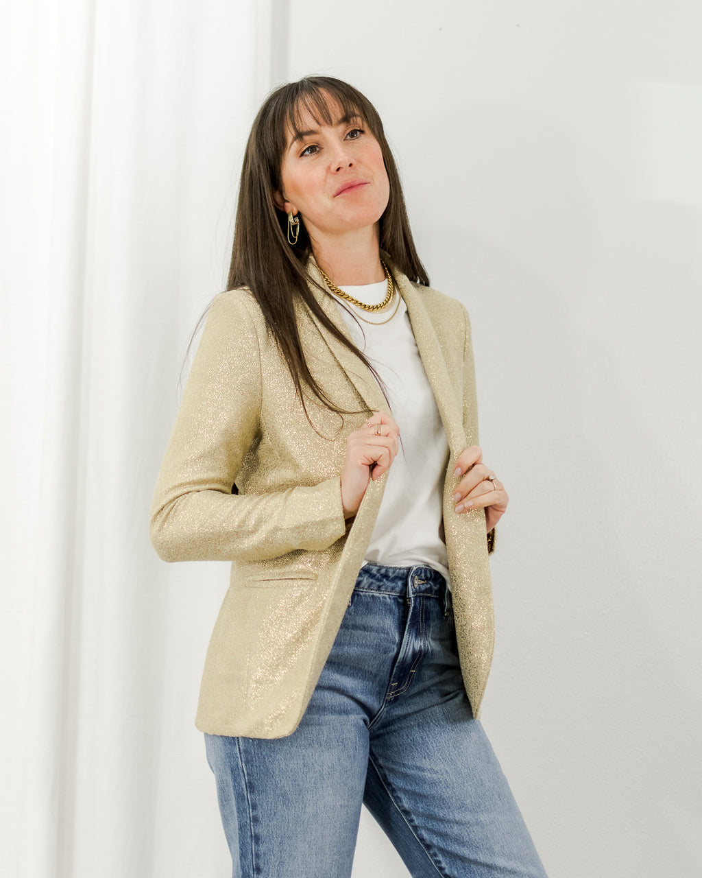 Women's Knit Gold Blazer