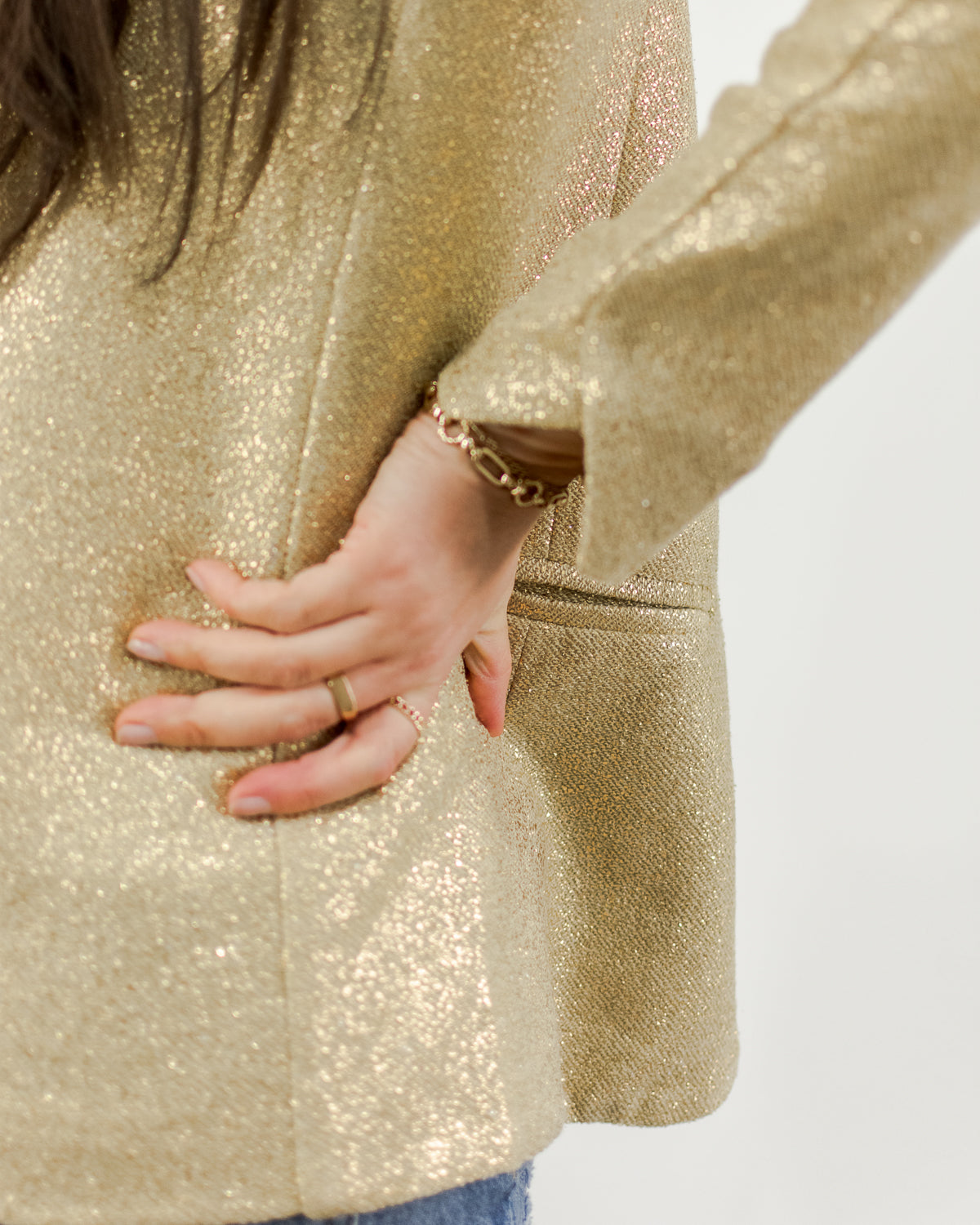 Molly Bracken - OPEN Front Blazer - GOLD / M Molly Bracken - OPEN Front Blazer - GOLD / M