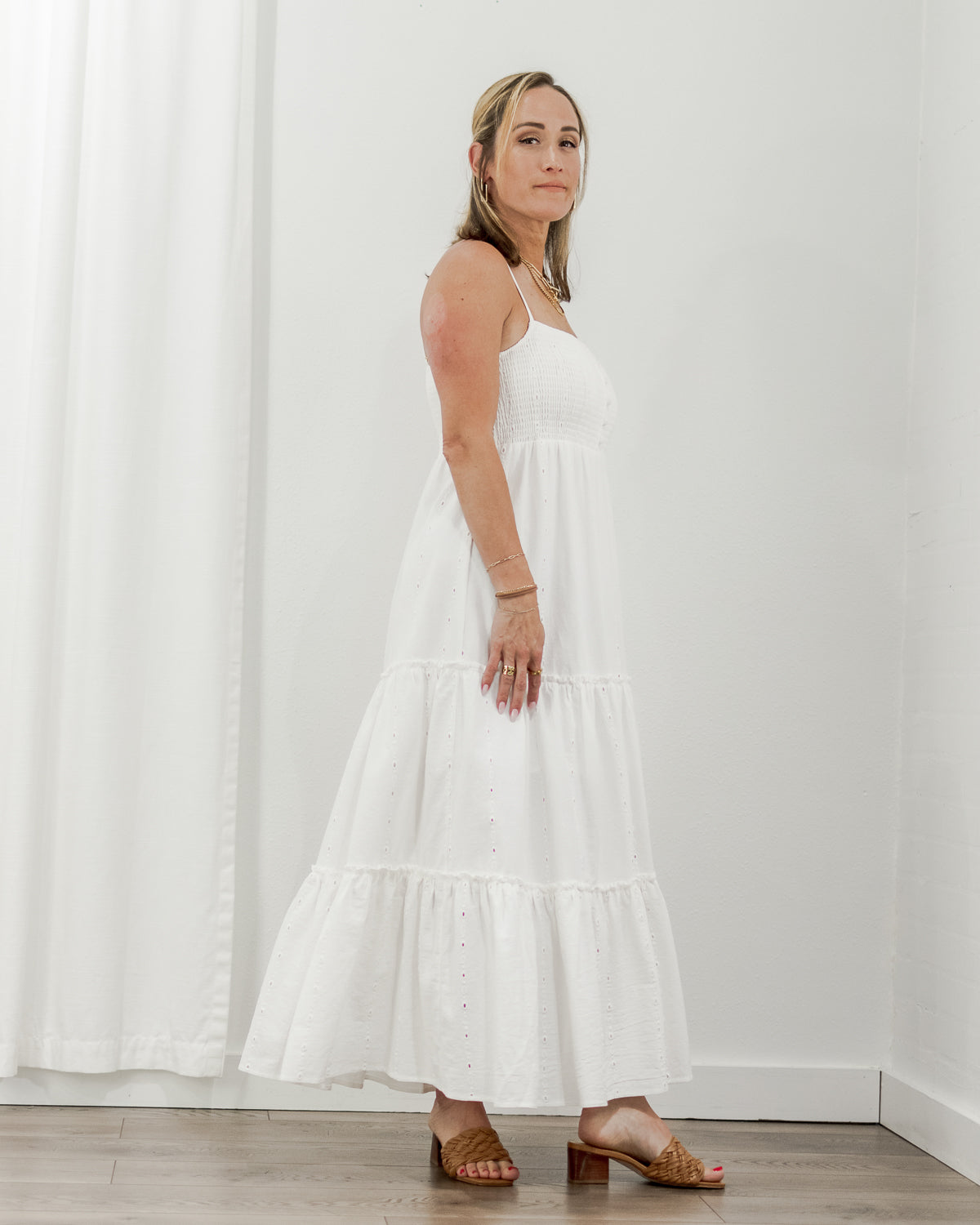 Saltwater Luxe Eyelet Maxi Dress - White
