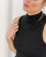 Sleeveless Mock Neck - Black