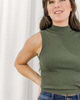  C'est Moi - Sleeveless Mock Neck - Olive - CoCapsules