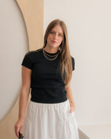  Mavi - Ribbed Baby Tee - Black - CoCapsules