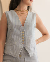  Molly Bracken - Rayas Azules Vest - CoCapsules