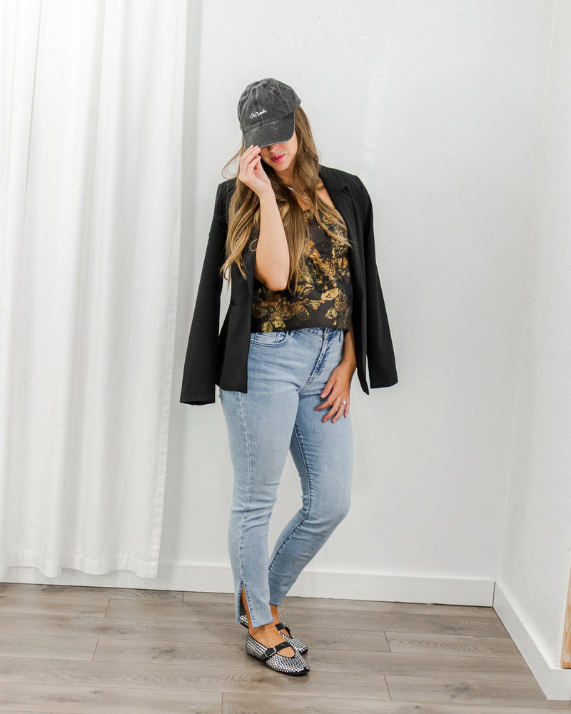 Split Hem Skinny Jeans
