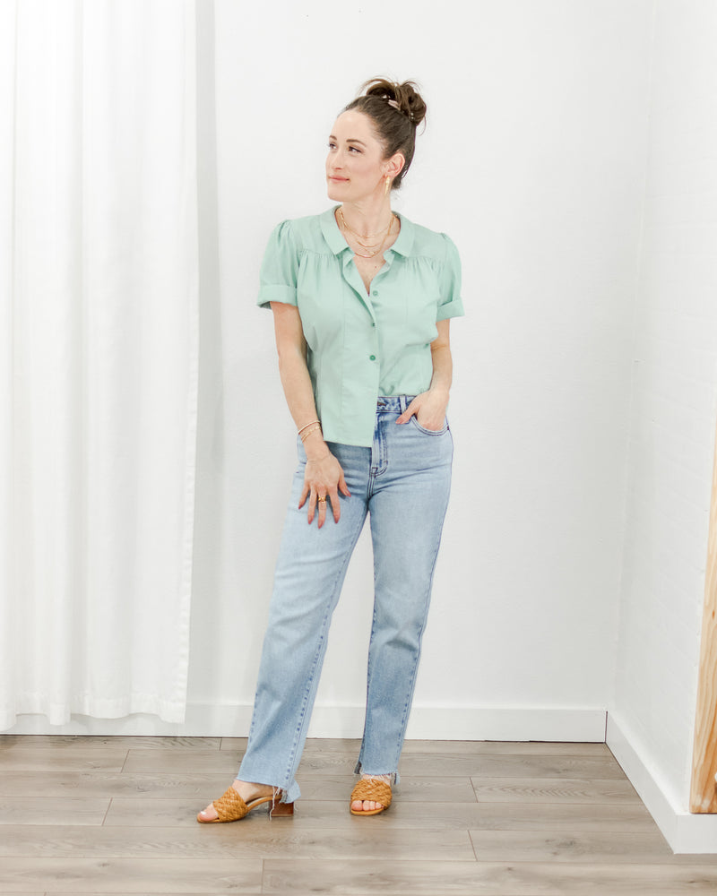  Molly Bracken - Striped Collared Blouse - CoCapsules