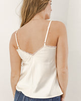 Lace Trim Camisole - Oatmilk