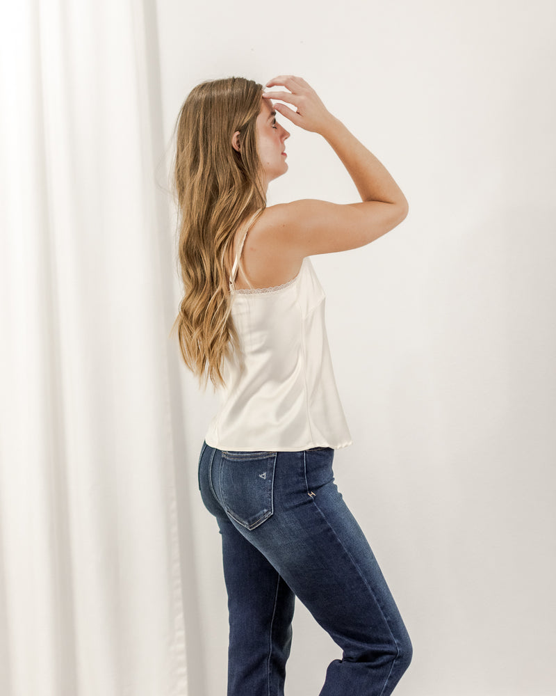 Lace Trim Camisole - Oatmilk
