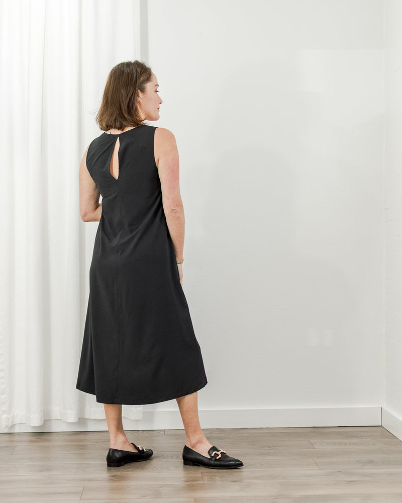 knee length dresses for ladies Women's Eco Friendly Black Midi Travel Dress knee length dresses for ladies Women's Eco Friendly Black Midi Travel Dress