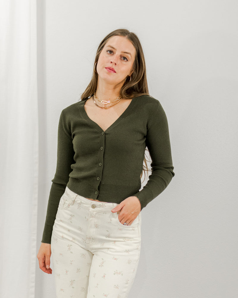 Simple Cardigan - Forest Green