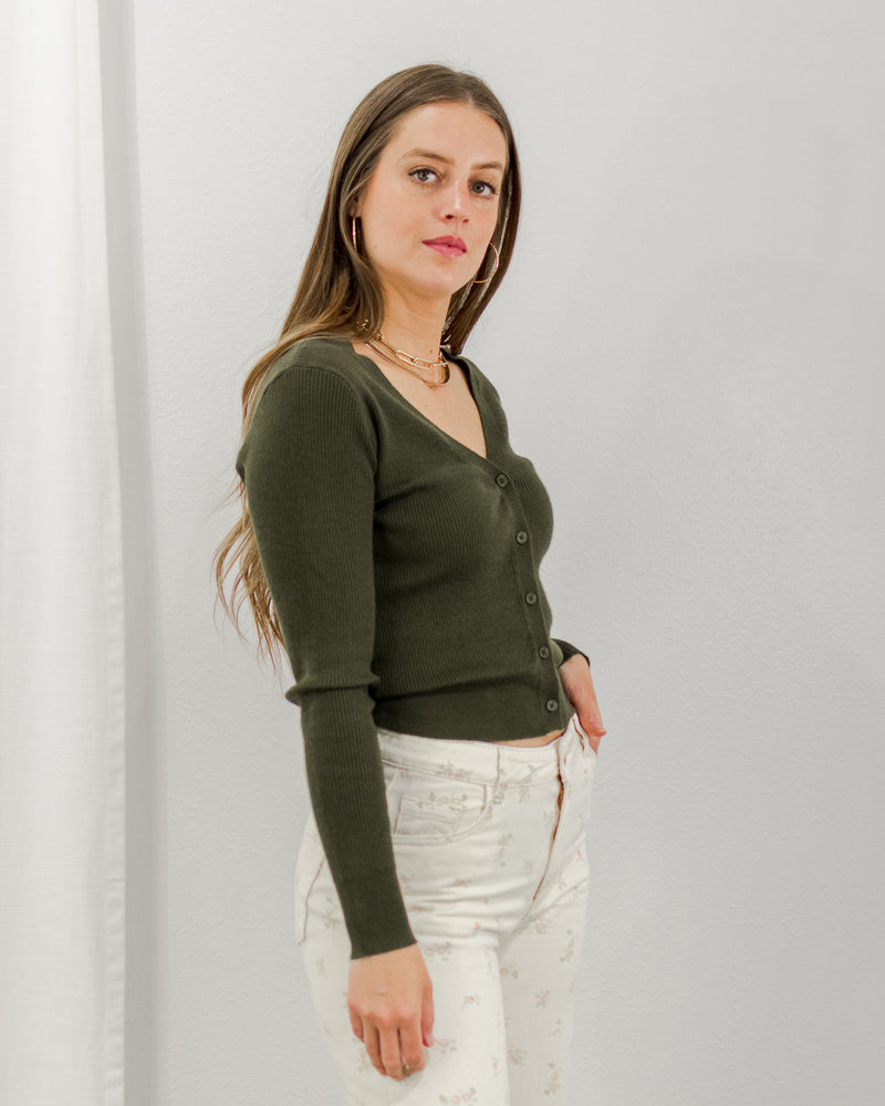 Simple Cardigan - Forest Green