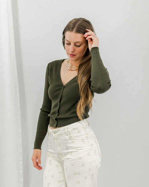 Simple Cardigan - Forest Green