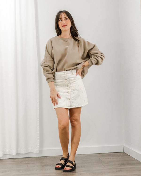 Floral Denim Skirt