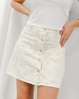 Floral Denim Skirt