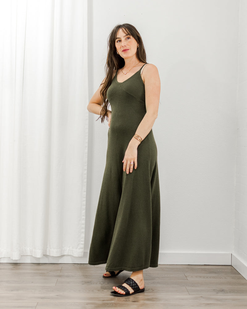 Simple Sweater Dress - Forest Green
