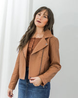  Saltwater Luxe - Effie Vegan Jacket - Cognac - CoCapsules