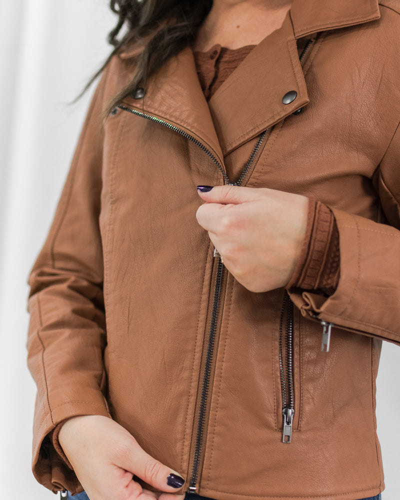  Saltwater Luxe - Effie Vegan Jacket - Cognac - CoCapsules