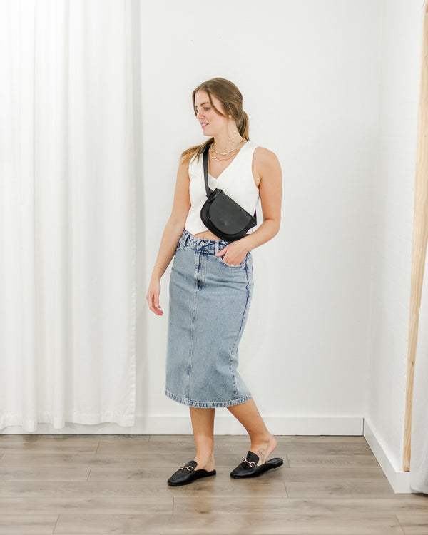  Molly Bracken - Denim Pencil Skirt - CoCapsules