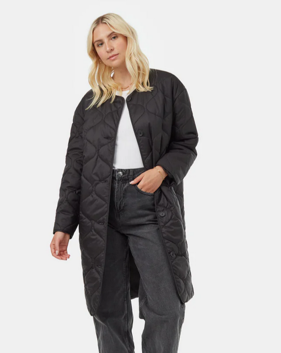 Long Quilted Shell - Black