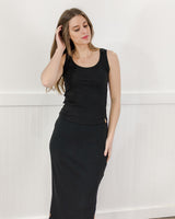 Ribbed Fitted Cami - Black