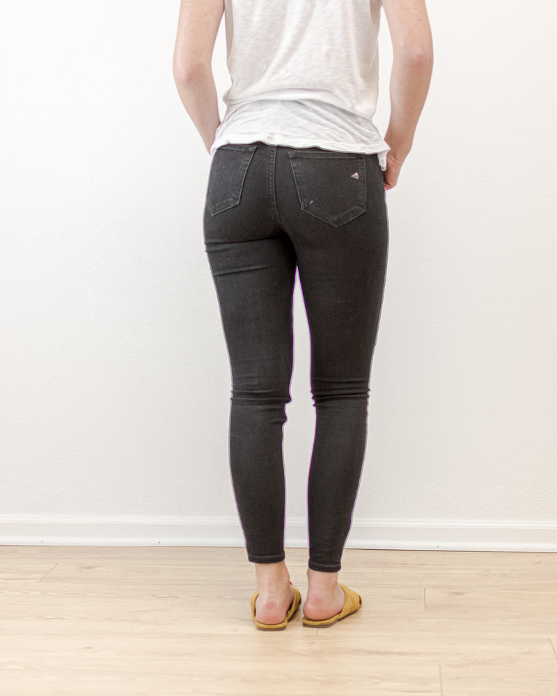 The Button Fly Skinny Jeans - Black