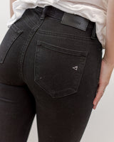 The Button Fly Skinny Jeans - Black