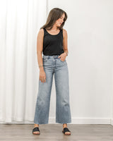 The Crop Wide Jeans - Blue