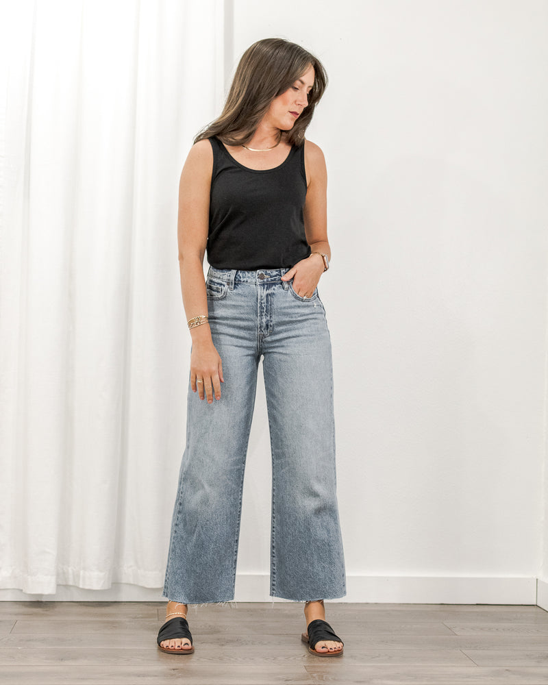 The Crop Wide Jeans - Blue