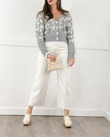 The Crop Wide Jeans - Cream