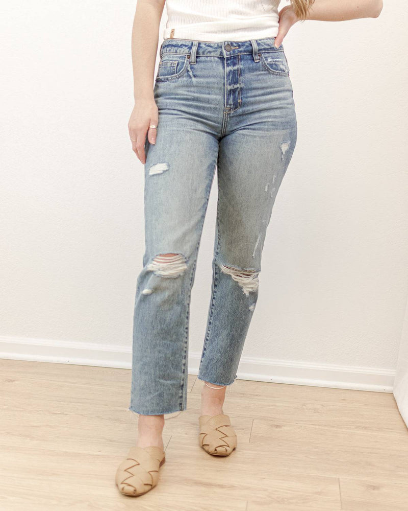 The Distressed Straight Jeans
