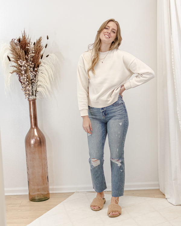 The Distressed Straight Jeans